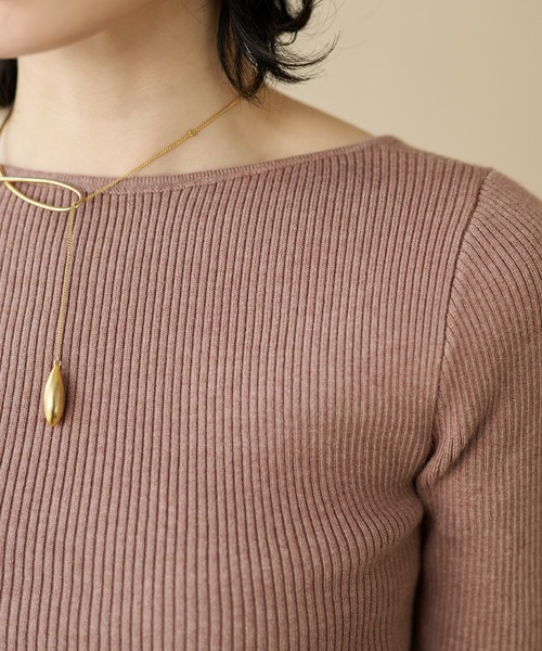 LAULEN(ローレン)の「back twist rib knit tops /バックツイストリブニットトップス(ニット/セーター・レディース・ピンク/ブラック・FREE)」の15枚目の写真