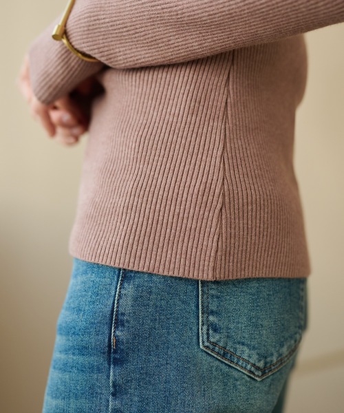 LAULEN(ローレン)の「back twist rib knit tops /バックツイストリブニットトップス(ニット/セーター・レディース・ピンク/ブラック・FREE)」の16枚目の写真