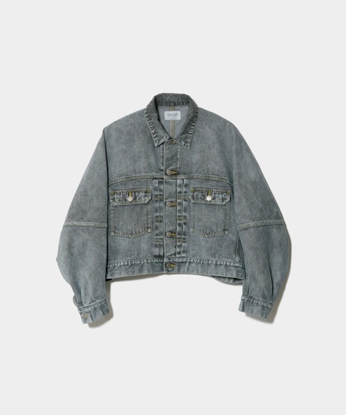 beautiful people（ビューティフルピープル）の「selvedge denim o/d  no shoulder blouson（デニムジャケット・レディース・サックスブルー/ベージュ・38/36）」の10枚目の写真