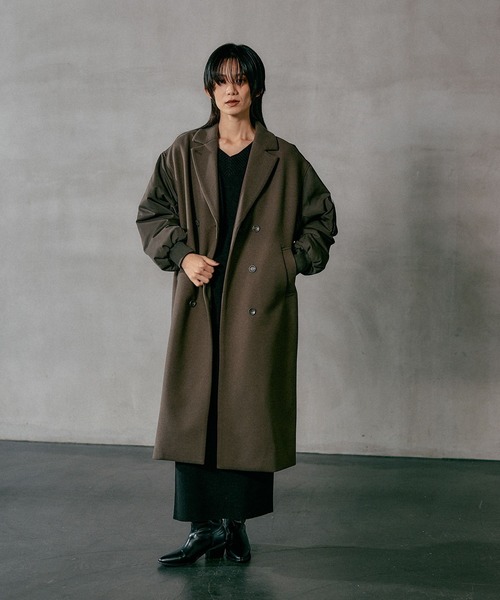 【激レア⌘激渋】　VINTAGE アンティーク　玉虫　プリーツ　コート ドッキングロングコート 606787（その他アウター）｜LEPSIM