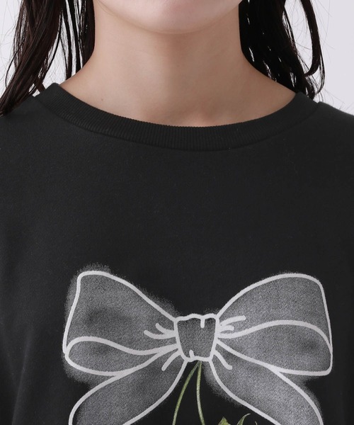 repipi armario(レピピ アルマリオ)の「【ニコラコラボ】レースルーズチュニックスウェット(Tシャツ/カットソー・キッズ・アイボリー/ブラック/グレー・LARGE/MEDIUM/SMALL)」の13枚目の写真