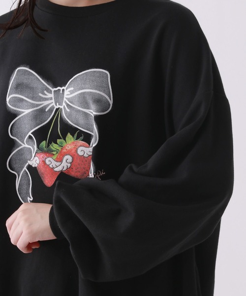 repipi armario(レピピ アルマリオ)の「【ニコラコラボ】レースルーズチュニックスウェット(Tシャツ/カットソー・キッズ・アイボリー/ブラック/グレー・LARGE/MEDIUM/SMALL)」の14枚目の写真