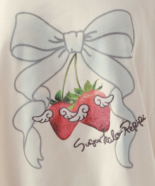 repipi armario(レピピ アルマリオ)の「【ニコラコラボ】レースルーズチュニックスウェット(Tシャツ/カットソー・キッズ・アイボリー/ブラック/グレー・LARGE/MEDIUM/SMALL)」の17枚目の写真