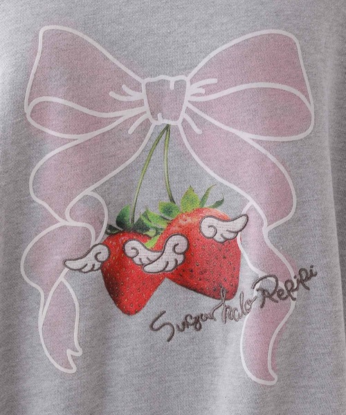 repipi armario(レピピ アルマリオ)の「【ニコラコラボ】レースルーズチュニックスウェット(Tシャツ/カットソー・キッズ・アイボリー/ブラック/グレー・LARGE/MEDIUM/SMALL)」の19枚目の写真