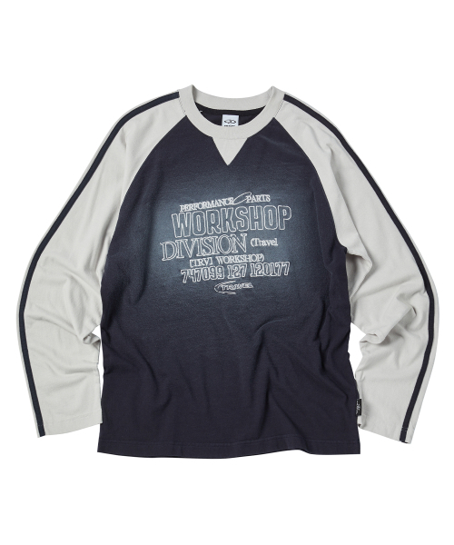 TRAVEL(トラベル)の「スプレーウォッシングコンビネーションラグランロングスリーブネイビー(Tシャツ/カットソー・レディース・その他・SMALL/MEDIUM)」の1枚目の写真