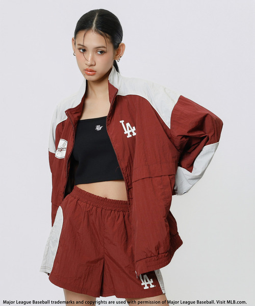 BACK TO THE FIELD（バック トゥー ザ フィールド）の「【MLB】ナイロントラックセットアップ（パーカー・レディース・ブラック/ブラウン/レッド・FREE）」の3枚目の写真