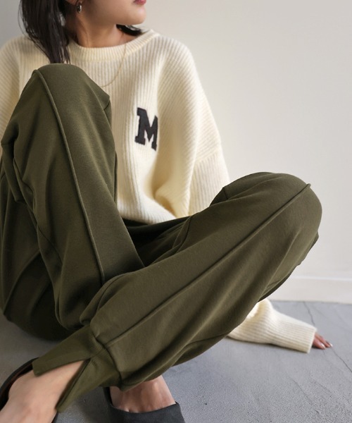 HUG.U（ハグユー）の「暖か裏ボア ジョガーパンツ（スウェットパンツ・レディース・カーキ/ブラック/グレー・M/L）」の5枚目の写真