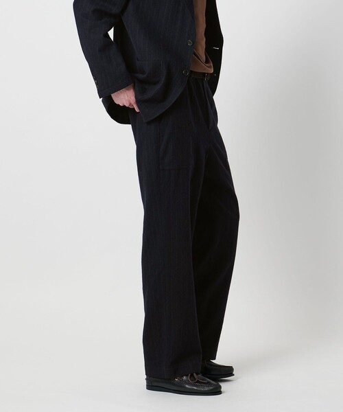 District（ディストリクト）の「＜District＞シュリンク サージ ベイカースラックス（スラックス・メンズ・ダークブラウン/ネイビー・L/S/M）」の4枚目の写真