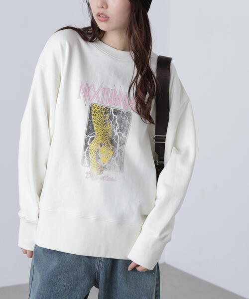 FREE'S MART（フリーズマート）の「ロックプリントスウェット（スウェット・レディース・ホワイト/ブラック・FREE）」の5枚目の写真