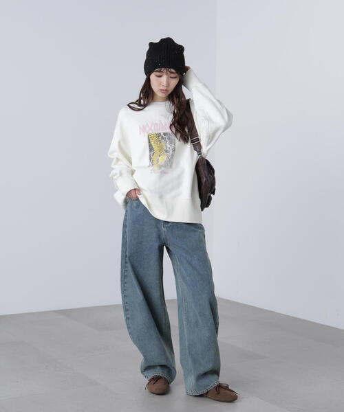 FREE'S MART（フリーズマート）の「ロックプリントスウェット（スウェット・レディース・ホワイト/ブラック・FREE）」の8枚目の写真