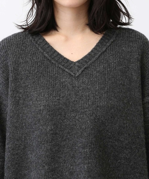 studio CLIP(スタディオクリップ)の「《natural by clip/マシンウォッシャブル》7ゲージウール混畦Vネックプルオーバー(ニット/セーター・レディース・チャコール/イエロー/アイボリー/ブラウン・FREE)」の21枚目の写真