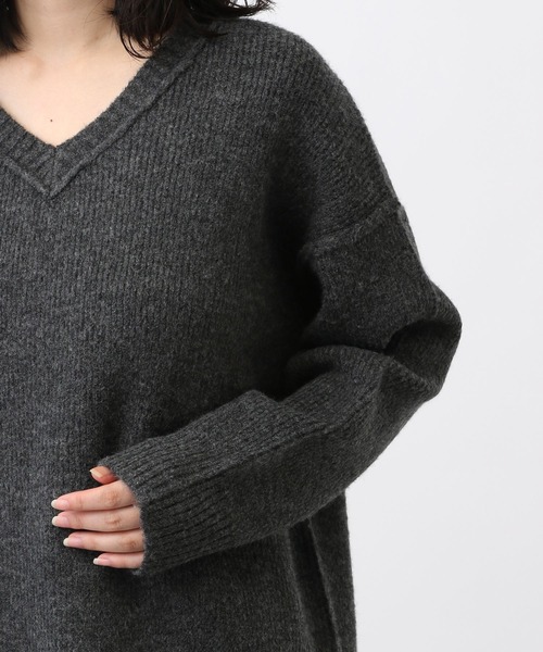 studio CLIP(スタディオクリップ)の「《natural by clip/マシンウォッシャブル》7ゲージウール混畦Vネックプルオーバー(ニット/セーター・レディース・チャコール/イエロー/アイボリー/ブラウン・FREE)」の22枚目の写真