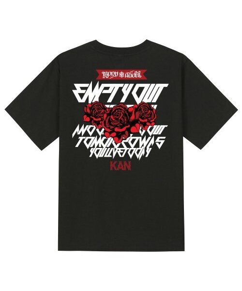 KAN6312(カン6312)の「KTB0006 ローズ半袖Tシャツ - ブラック(Tシャツ/カットソー・メンズ・その他・LARGE/MEDIUM/SMALL)」の1枚目の写真