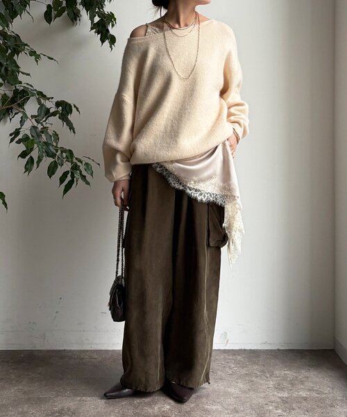 DouDou（ドゥドゥ）の「キュプラカーゴパンツ（その他パンツ・レディース・ピンク/カーキ・FREE/TM）」の3枚目の写真