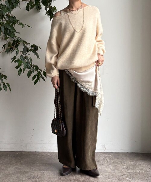 DouDou（ドゥドゥ）の「キュプラカーゴパンツ（その他パンツ・レディース・ピンク/カーキ・FREE/TM）」の4枚目の写真