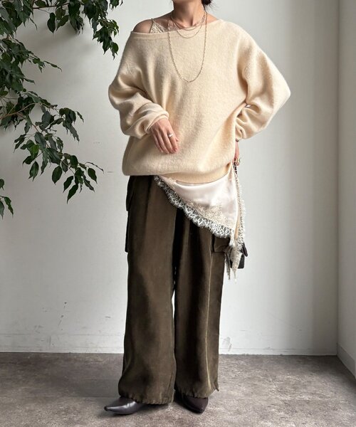 DouDou（ドゥドゥ）の「キュプラカーゴパンツ（その他パンツ・レディース・ピンク/カーキ・FREE/TM）」の5枚目の写真