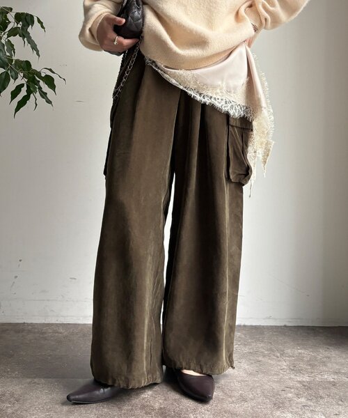 DouDou（ドゥドゥ）の「キュプラカーゴパンツ（その他パンツ・レディース・ピンク/カーキ・FREE/TM）」の8枚目の写真