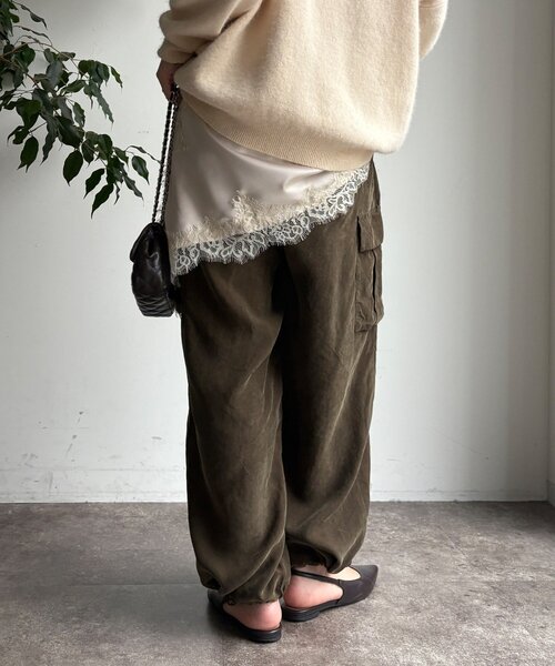 DouDou（ドゥドゥ）の「キュプラカーゴパンツ（その他パンツ・レディース・ピンク/カーキ・FREE/TM）」の10枚目の写真