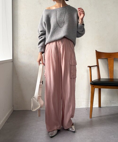 DouDou（ドゥドゥ）の「キュプラカーゴパンツ（その他パンツ・レディース・ピンク/カーキ・FREE/TM）」の12枚目の写真