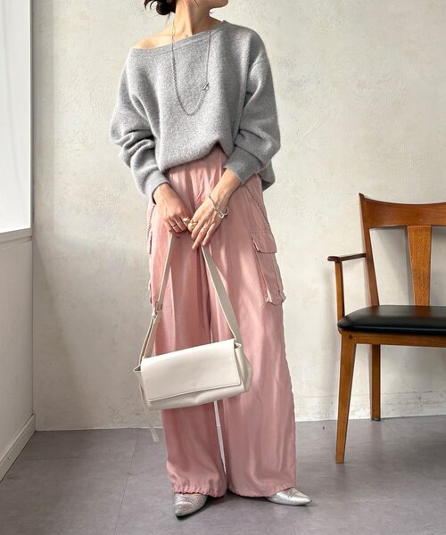 DouDou（ドゥドゥ）の「キュプラカーゴパンツ（その他パンツ・レディース・ピンク/カーキ・FREE/TM）」の13枚目の写真