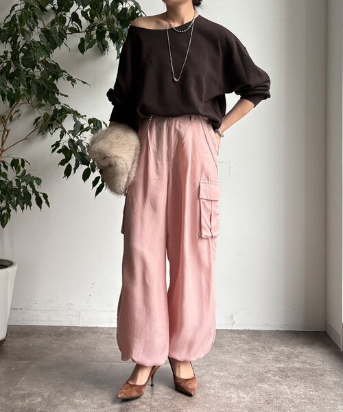 DouDou（ドゥドゥ）の「キュプラカーゴパンツ（その他パンツ・レディース・ピンク/カーキ・FREE/TM）」の17枚目の写真