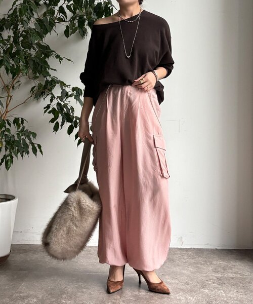 DouDou（ドゥドゥ）の「キュプラカーゴパンツ（その他パンツ・レディース・ピンク/カーキ・FREE/TM）」の18枚目の写真