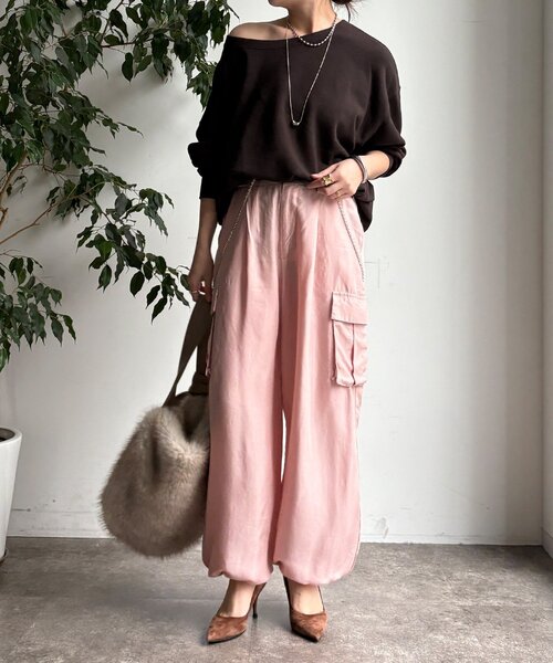 DouDou（ドゥドゥ）の「キュプラカーゴパンツ（その他パンツ・レディース・ピンク/カーキ・FREE/TM）」の19枚目の写真