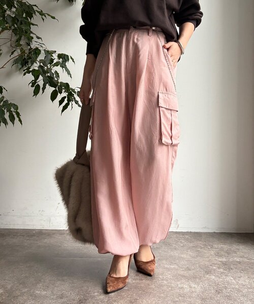 DouDou（ドゥドゥ）の「キュプラカーゴパンツ（その他パンツ・レディース・ピンク/カーキ・FREE/TM）」の21枚目の写真