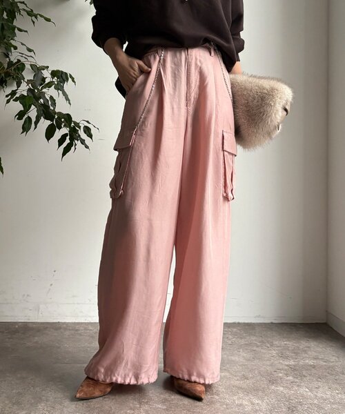 DouDou（ドゥドゥ）の「キュプラカーゴパンツ（その他パンツ・レディース・ピンク/カーキ・FREE/TM）」の22枚目の写真