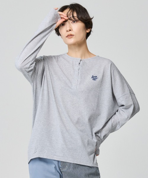 KRIFF MAYER Lady's Collection（クリフメイヤーレディースコレクション）の「【紫外線対策】UVカットさらコクーンロンT（Tシャツ/カットソー・レディース・ブルー/グレー/ライム/ブラック・MEDIUM/LARGE）」の4枚目の写真