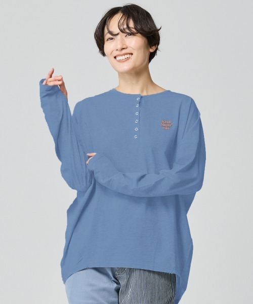 KRIFF MAYER Lady's Collection（クリフメイヤーレディースコレクション）の「【紫外線対策】UVカットさらコクーンロンT（Tシャツ/カットソー・レディース・ブルー/グレー/ライム/ブラック・MEDIUM/LARGE）」の2枚目の写真