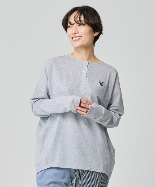 KRIFF MAYER Lady's Collection（クリフメイヤーレディースコレクション）の「【紫外線対策】UVカットさらコクーンロンT（Tシャツ/カットソー・レディース・ブルー/グレー/ライム/ブラック・MEDIUM/LARGE）」の5枚目の写真
