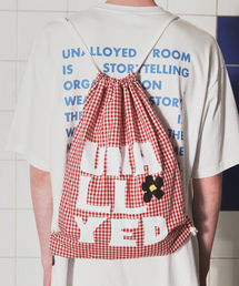 UNALLOYED（アナロイド）の「ロゴギンガムチェックジムバッグ / レッド（バックパック/リュック）」