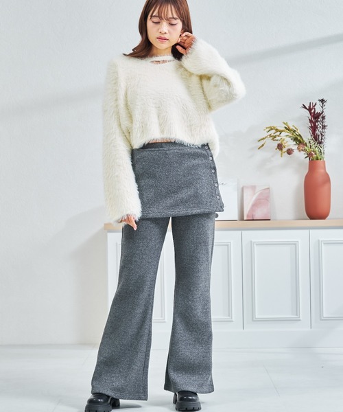 MISCH MASCH（ミッシュマッシュ）の「一部店舗限定 カットアウトデザインシャギーニット（ニット/セーター・レディース・アイボリー/ピンク/ホワイト・ﾌﾘ-）」の6枚目の写真