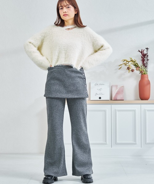MISCH MASCH（ミッシュマッシュ）の「一部店舗限定 カットアウトデザインシャギーニット（ニット/セーター・レディース・アイボリー/ピンク/ホワイト・ﾌﾘ-）」の7枚目の写真