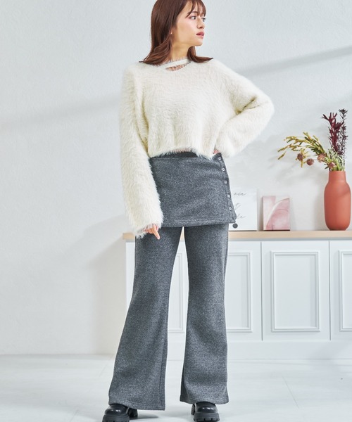 MISCH MASCH（ミッシュマッシュ）の「一部店舗限定 カットアウトデザインシャギーニット（ニット/セーター・レディース・アイボリー/ピンク/ホワイト・ﾌﾘ-）」の8枚目の写真