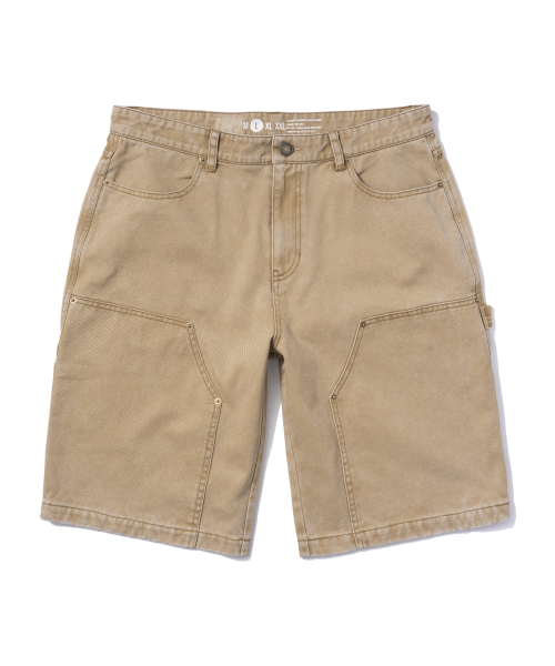 EXTRAORDINARY(エクストラオーディナリー)の「PIGMENT WASHING DOUBLE KNEE SHORTS BEIGE(その他パンツ・メンズ・その他・X-LARGE/LARGE/MEDIUM)」の2枚目の写真