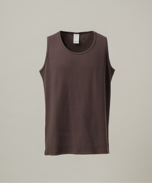 CASPER JOHN(キャスパージョン)の「Layered waffle tank top/レイヤードワッフルタンクトップ(タンクトップ・メンズ・ブラック/チャコールグレー/グレー/サックスブルー/ライトブルー/ピンク/ダークブラウン/ホワイト・LARGE/MEDIUM/SMALL/X-SMALL)」の5枚目の写真
