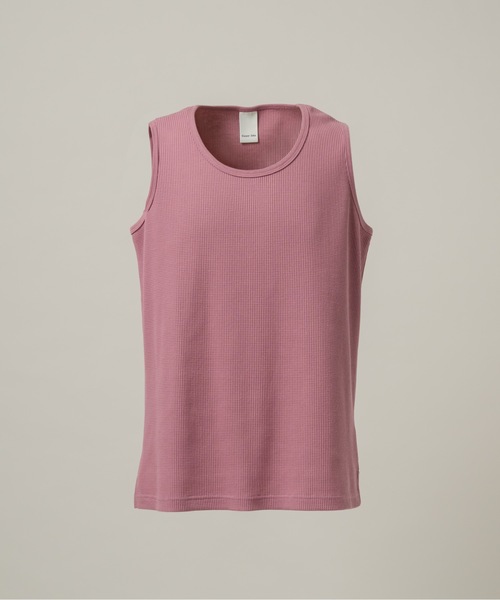 CASPER JOHN(キャスパージョン)の「Layered waffle tank top/レイヤードワッフルタンクトップ(タンクトップ・メンズ・ブラック/チャコールグレー/グレー/サックスブルー/ライトブルー/ピンク/ダークブラウン/ホワイト・LARGE/MEDIUM/SMALL/X-SMALL)」の8枚目の写真