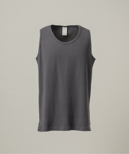 CASPER JOHN(キャスパージョン)の「Layered waffle tank top/レイヤードワッフルタンクトップ(タンクトップ・メンズ・ブラック/チャコールグレー/グレー/サックスブルー/ライトブルー/ピンク/ダークブラウン/ホワイト・LARGE/MEDIUM/SMALL/X-SMALL)」の3枚目の写真