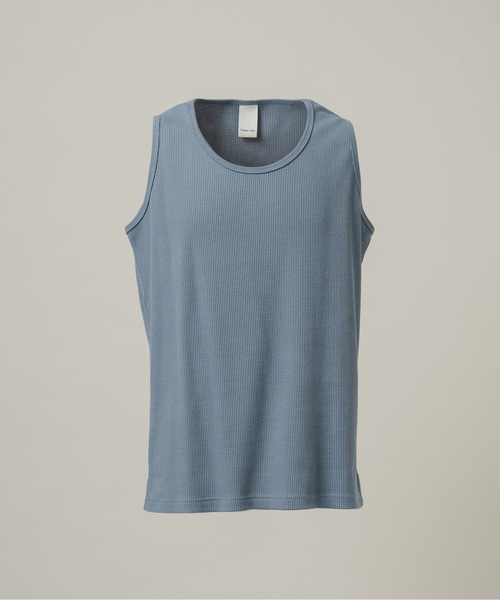 CASPER JOHN(キャスパージョン)の「Layered waffle tank top/レイヤードワッフルタンクトップ(タンクトップ・メンズ・ブラック/チャコールグレー/グレー/サックスブルー/ライトブルー/ピンク/ダークブラウン/ホワイト・LARGE/MEDIUM/SMALL/X-SMALL)」の6枚目の写真