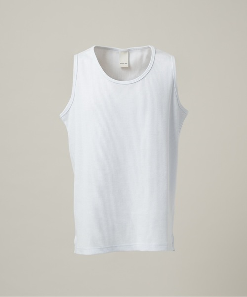 CASPER JOHN(キャスパージョン)の「Layered waffle tank top/レイヤードワッフルタンクトップ(タンクトップ・メンズ・ブラック/チャコールグレー/グレー/サックスブルー/ライトブルー/ピンク/ダークブラウン/ホワイト・LARGE/MEDIUM/SMALL/X-SMALL)」の9枚目の写真