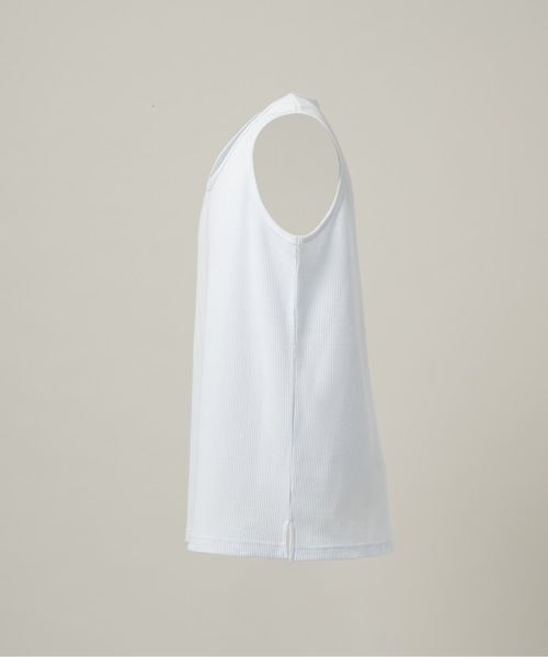 CASPER JOHN(キャスパージョン)の「Layered waffle tank top/レイヤードワッフルタンクトップ(タンクトップ・メンズ・ブラック/チャコールグレー/グレー/サックスブルー/ライトブルー/ピンク/ダークブラウン/ホワイト・LARGE/MEDIUM/SMALL/X-SMALL)」の10枚目の写真