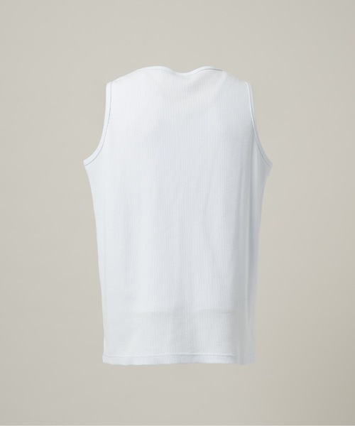 CASPER JOHN(キャスパージョン)の「Layered waffle tank top/レイヤードワッフルタンクトップ(タンクトップ・メンズ・ブラック/チャコールグレー/グレー/サックスブルー/ライトブルー/ピンク/ダークブラウン/ホワイト・LARGE/MEDIUM/SMALL/X-SMALL)」の11枚目の写真