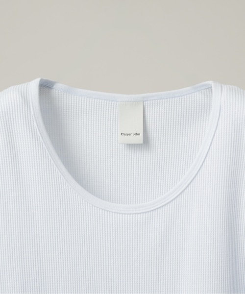 CASPER JOHN(キャスパージョン)の「Layered waffle tank top/レイヤードワッフルタンクトップ(タンクトップ・メンズ・ブラック/チャコールグレー/グレー/サックスブルー/ライトブルー/ピンク/ダークブラウン/ホワイト・LARGE/MEDIUM/SMALL/X-SMALL)」の12枚目の写真