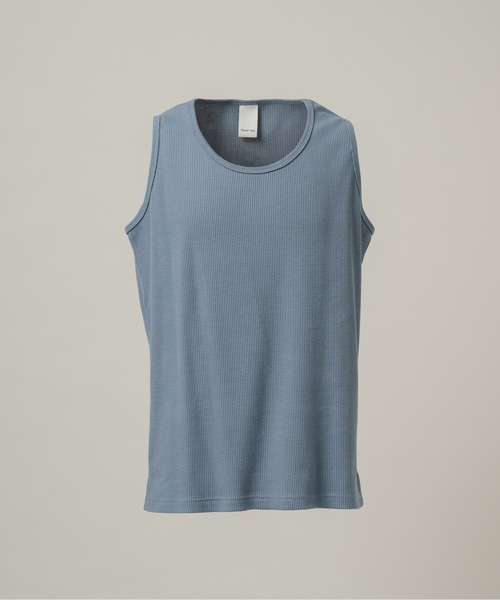 CASPER JOHN(キャスパージョン)の「Layered waffle tank top/レイヤードワッフルタンクトップ(タンクトップ・メンズ・ブラック/チャコールグレー/グレー/サックスブルー/ライトブルー/ピンク/ダークブラウン/ホワイト・LARGE/MEDIUM/SMALL/X-SMALL)」の20枚目の写真