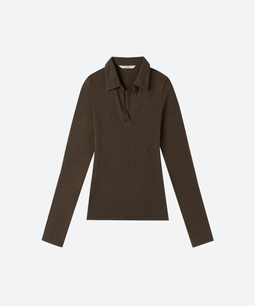 MOONSUN(ムーンサン)の「スリムジャージーカラートップス / ブラウン(Tシャツ/カットソー・レディース・その他・SMALL/MEDIUM)」の2枚目の写真
