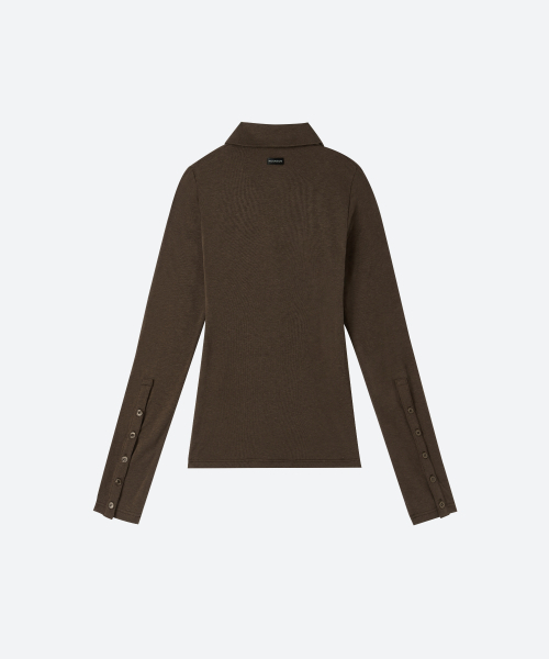 MOONSUN(ムーンサン)の「スリムジャージーカラートップス / ブラウン(Tシャツ/カットソー・レディース・その他・SMALL/MEDIUM)」の3枚目の写真