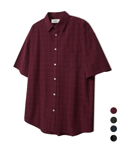 COSTUME O’CLOCK(コスチュームオクロック)の「クールチェックショートスリーブシャツ4COLOR COOSSH191(シャツ/ブラウス・レディース・カーキ/ネイビー/バーガンディー・LARGE/MEDIUM)」の6枚目の写真