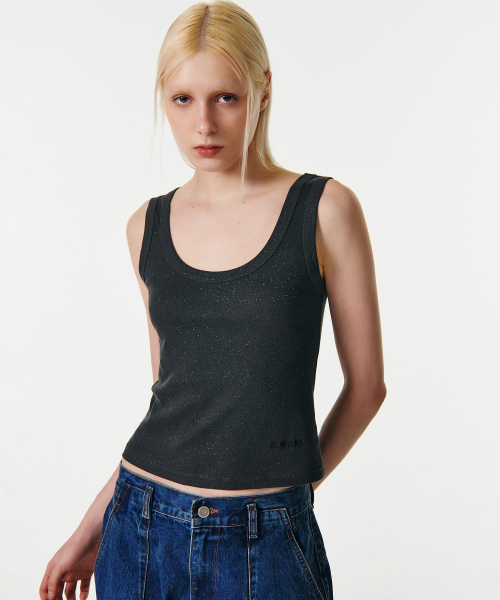 CURRENT（カレント）の「GLITTER U-NECK SLEEVELESS TOP [CHARCOAL]（Tシャツ/カットソー・レディース・その他・SMALL/MEDIUM）」の2枚目の写真